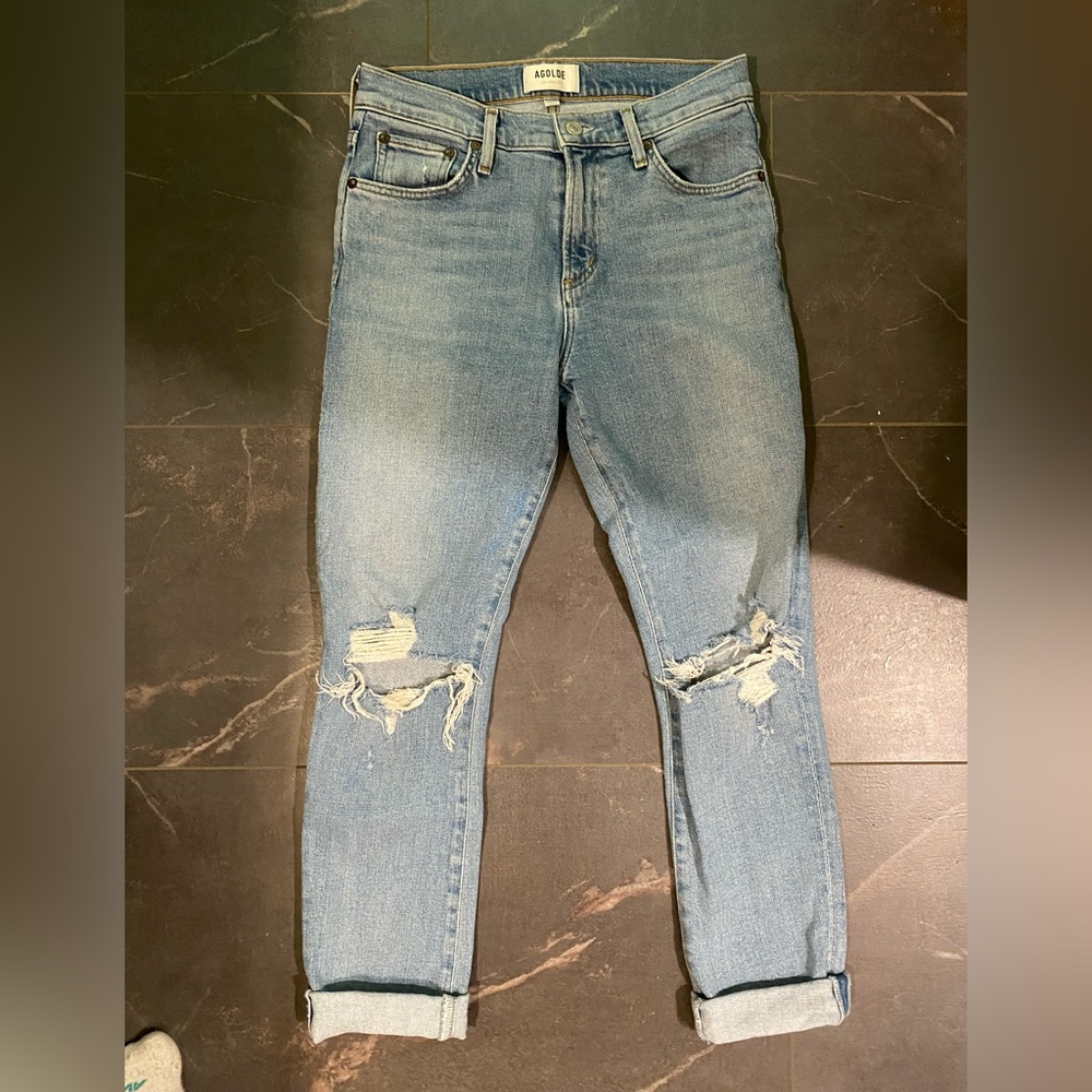 Agolde Straight Crop mid rise Jeans Womens 25 Clear Skies